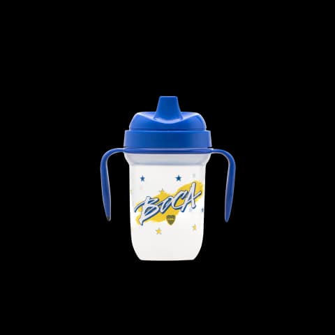 VASO CON PICO DURO ANCHO, VALVULA ANTIDERRAME Y ASAS - BOCA JUNIORS