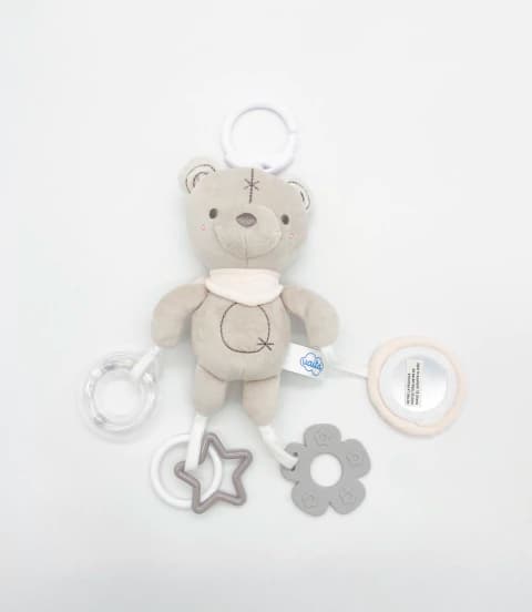 PELUCHE COLGANTE con sonajero y mordillo